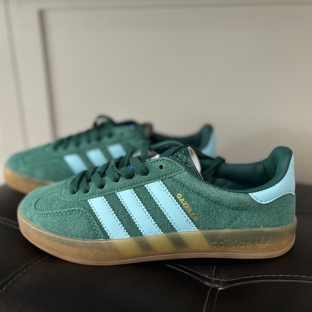 Adidas Gazelle Indoor Collegiate Green Blue New US Women 6.5